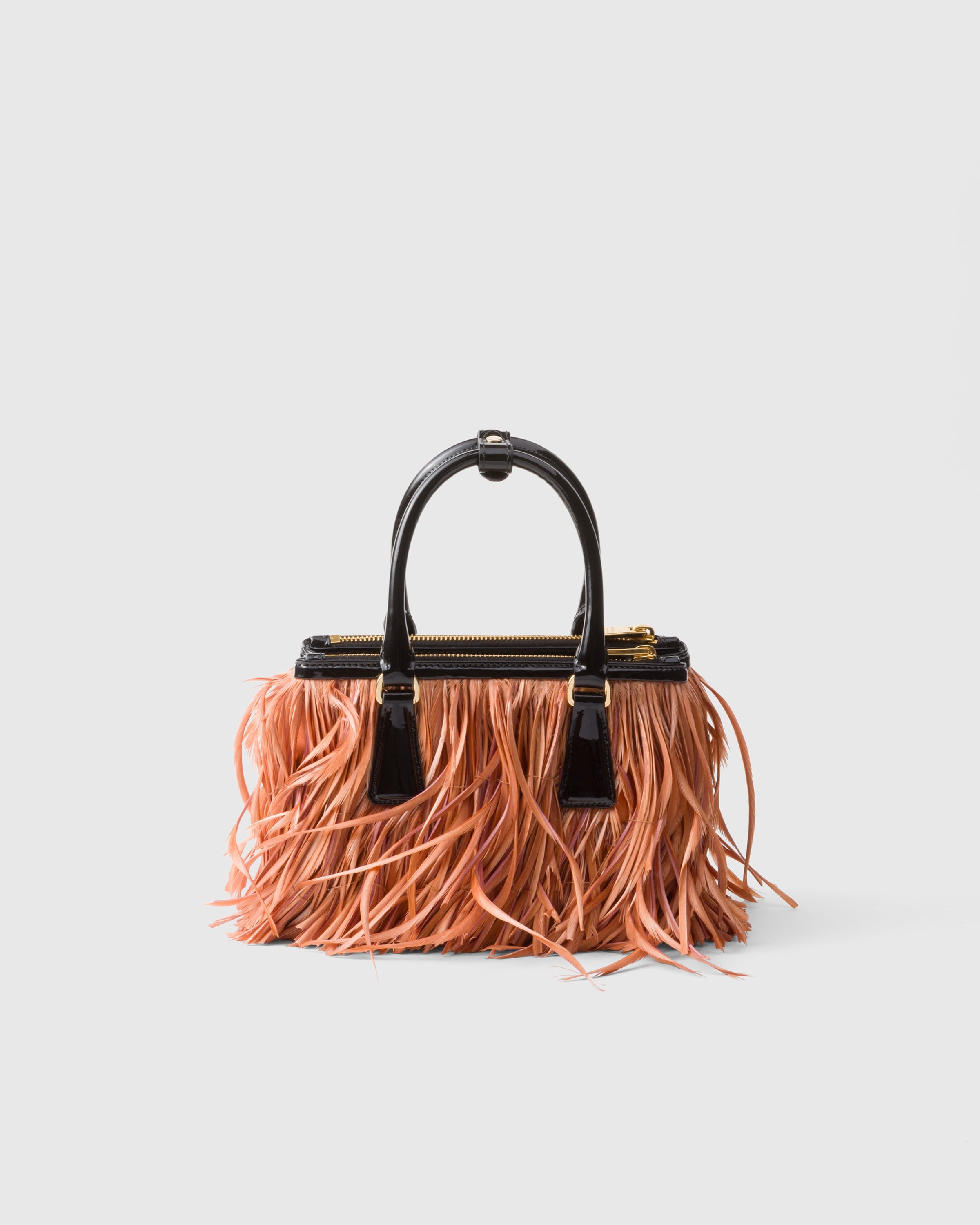 Prada Galleria mini-bag with feather trim - 4