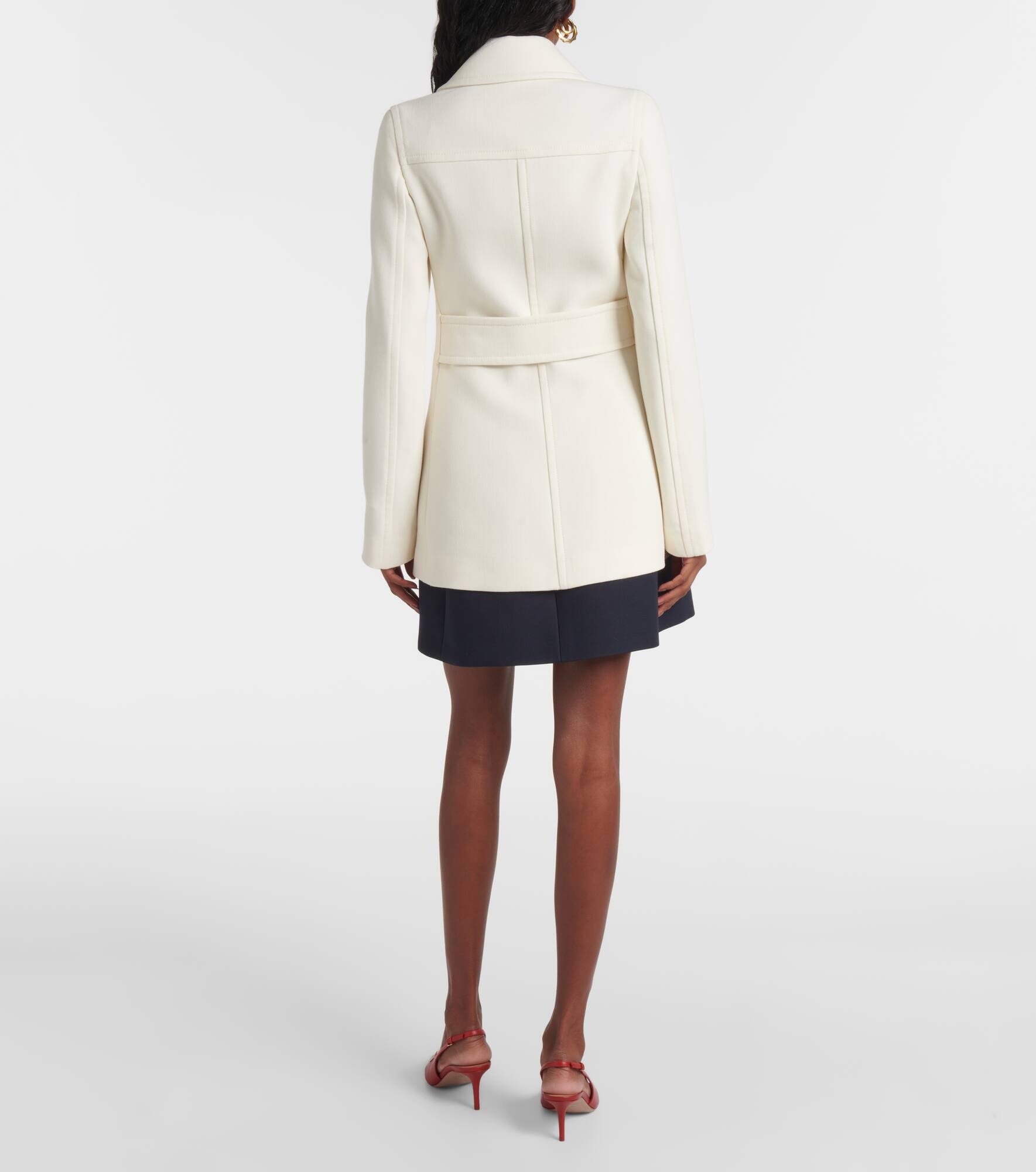 Wool-blend crêpe blazer - 3