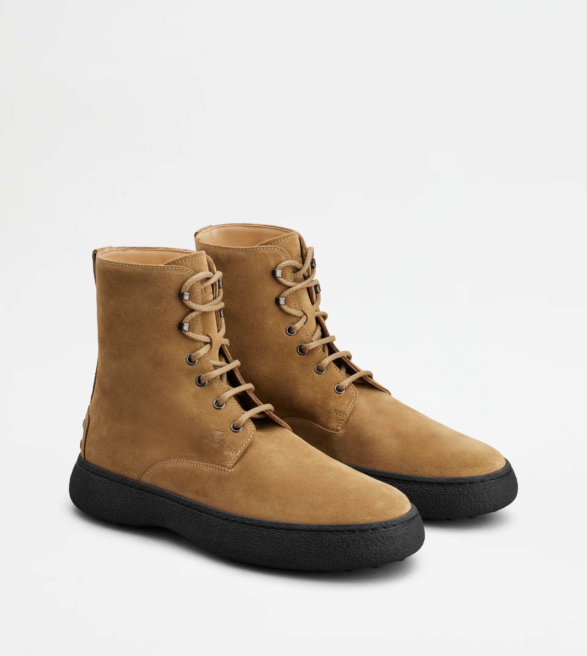 TOD'S W. G. LACE-UP ANKLE BOOTS IN SUEDE - BROWN - 3