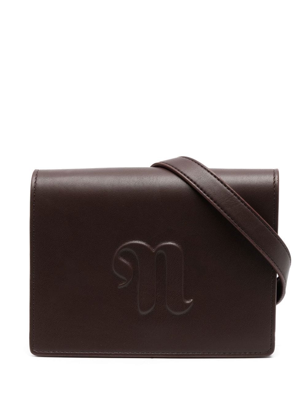 embossed-logo leather crossbody bag - 1