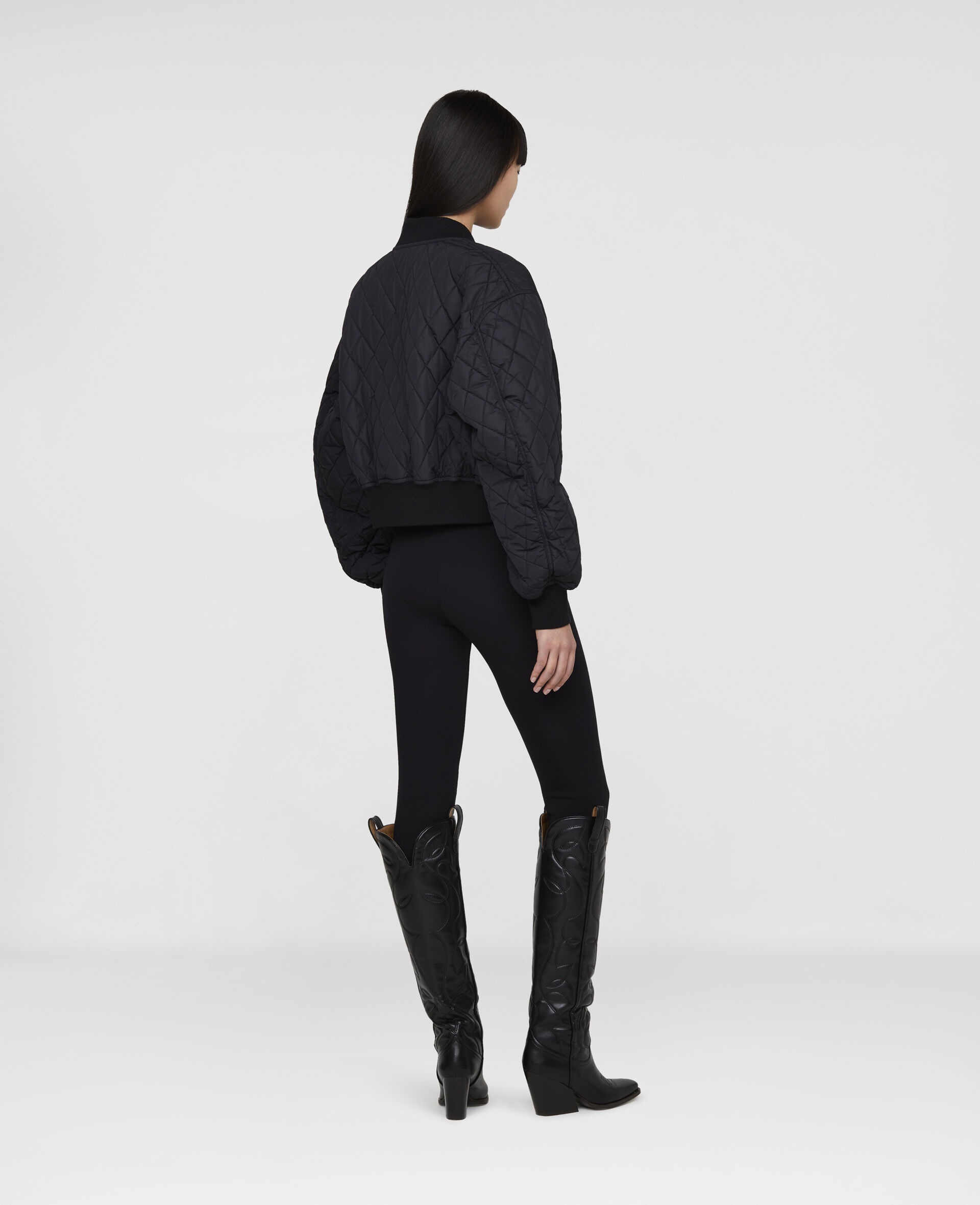 Cropped Quilted Bomber Jacket - 3