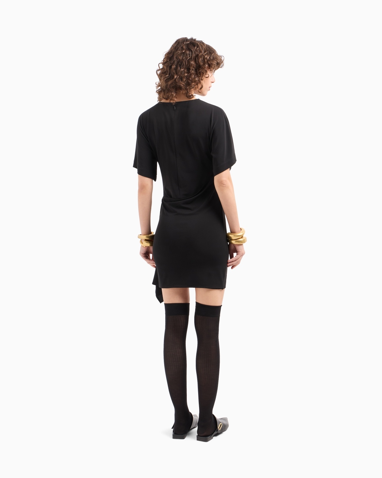 DAWN TO DUSK STRETCH-JERSEY DRESS WITH FLOUNCE - 3