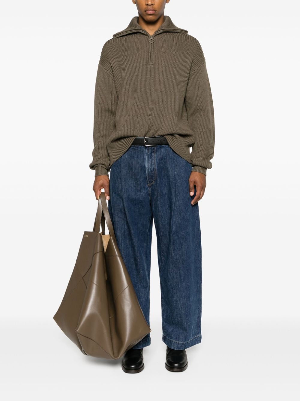 Push pleated wide-leg jeans - 2
