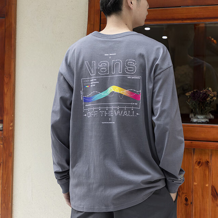Vans Letter Printed Round Neck Pullover Long Sleeve T-shirt 'Grey' VN0A5E5L1LG - 6