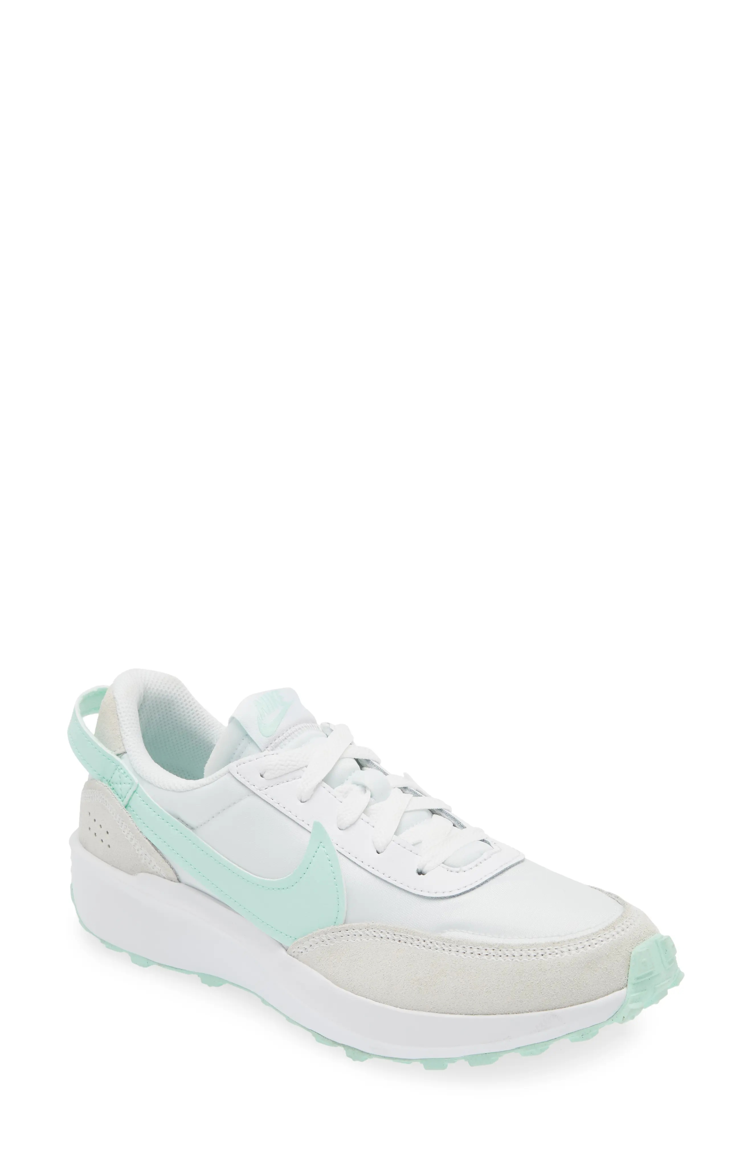 Waffle Debut Sneaker in White/Mint Foam - 1