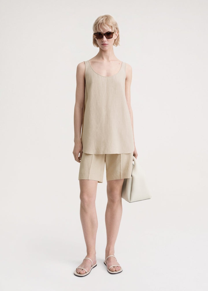 Lyocell linen tank overcast beige - 2