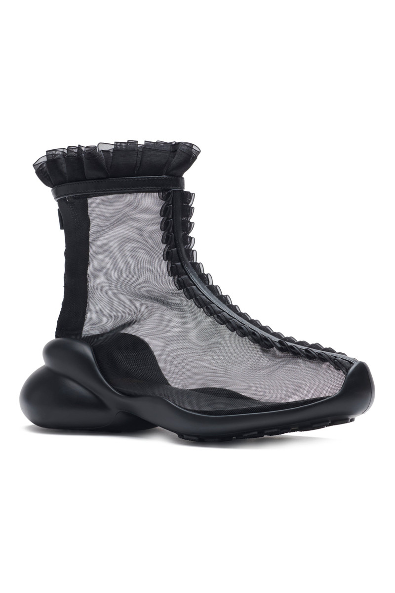 BLACK MESH RUFL BOOTS 5