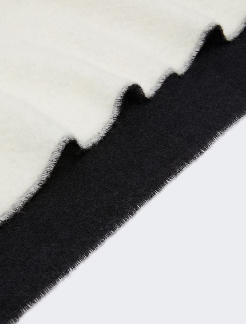 Sportmax Two-tone scarf with fringes - BLACK outlook