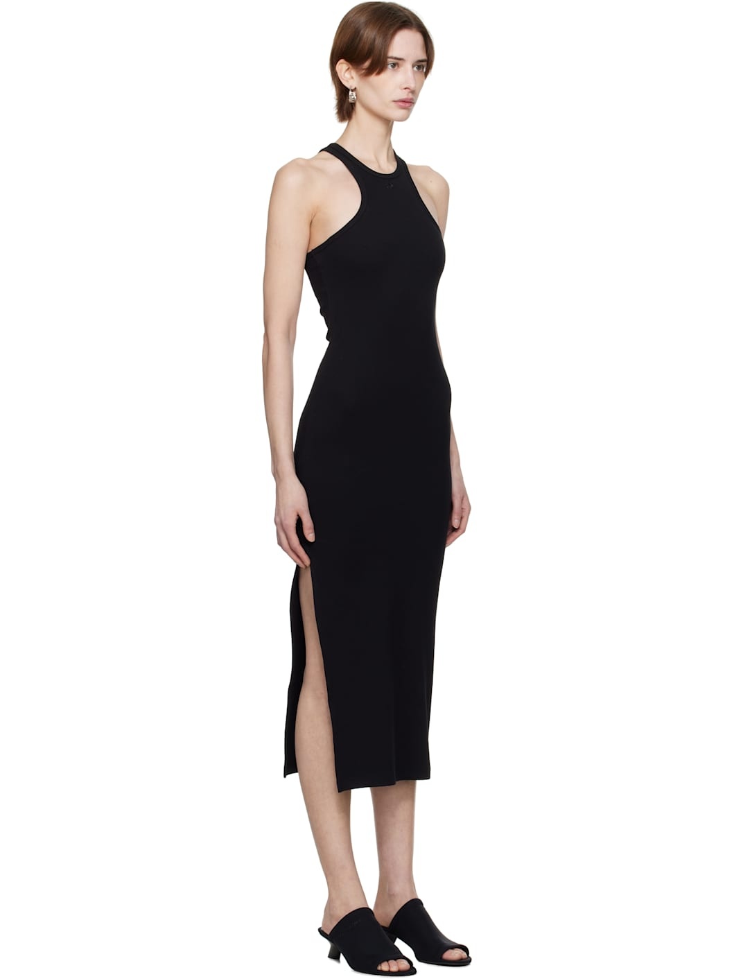 Black Scuba 90's Rib Midi Dress - 2