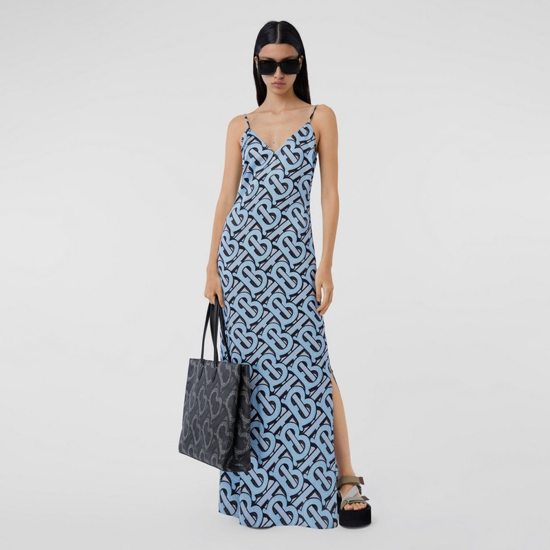 Burberry Monogram Print Silk Satin Slip Dress outlook