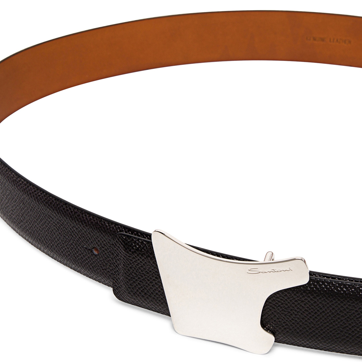 Silver metal "double buckle" belt buckle - 2