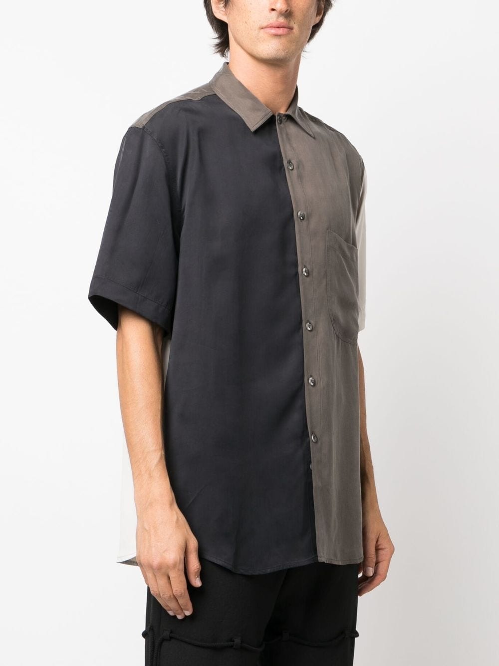 colour-block short-sleeve shirt - 3