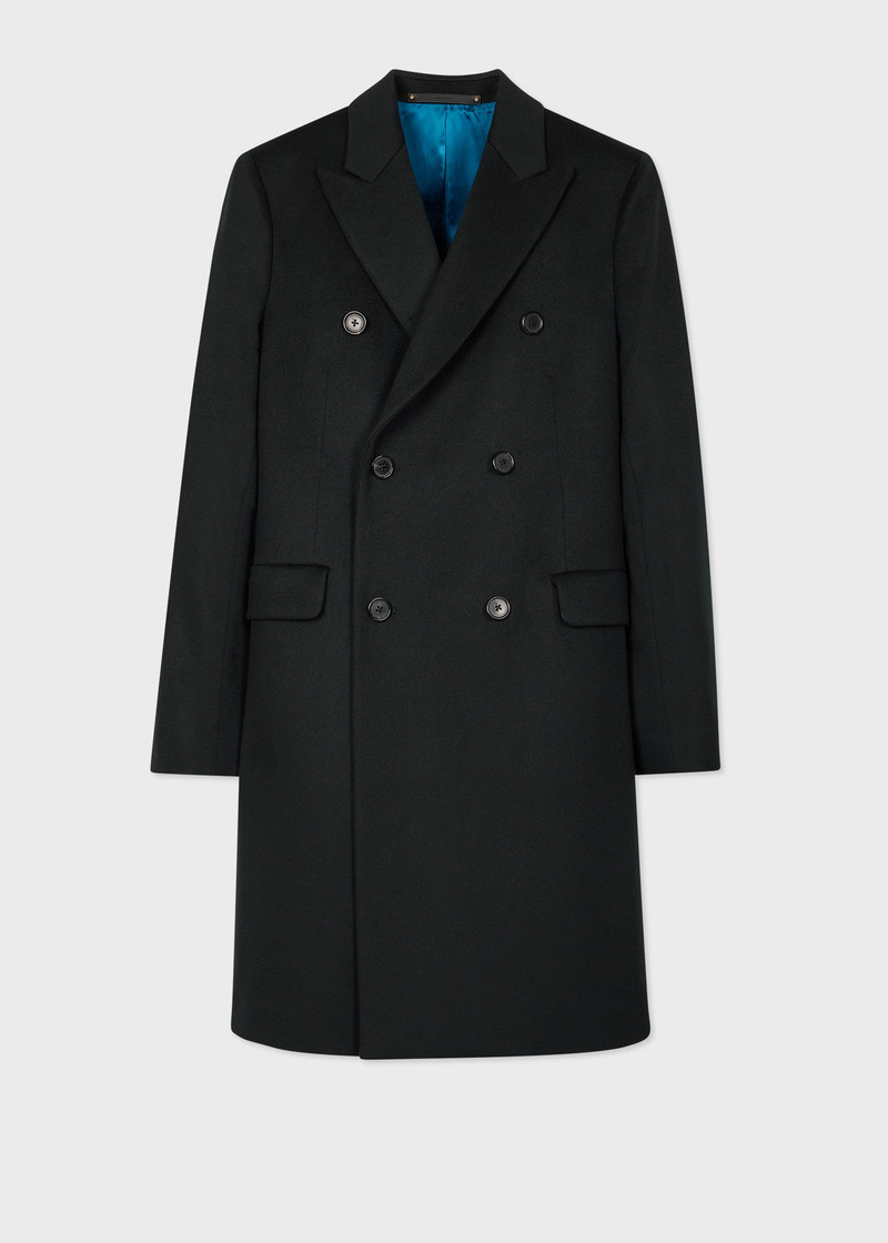 Dark Green Wool-Cashmere Blend Double Breasted Overcoat 1