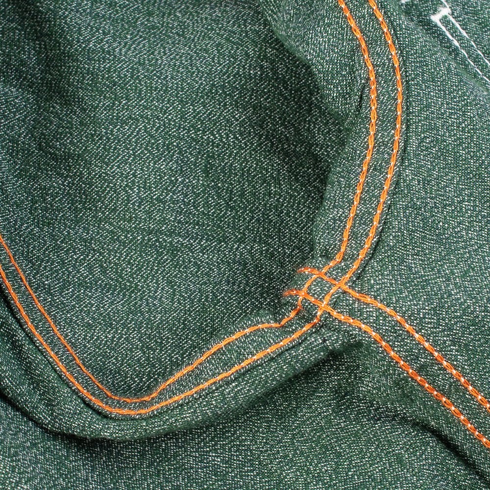 IHSH-289-GRN 10oz Mock Twist Selvedge Chambray Western Shirt - Green - 14