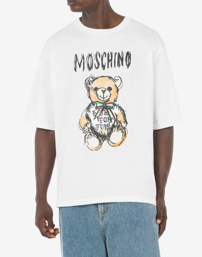 Moschino DRAWN TEDDY BEAR ORGANIC JERSEY T-SHIRT outlook