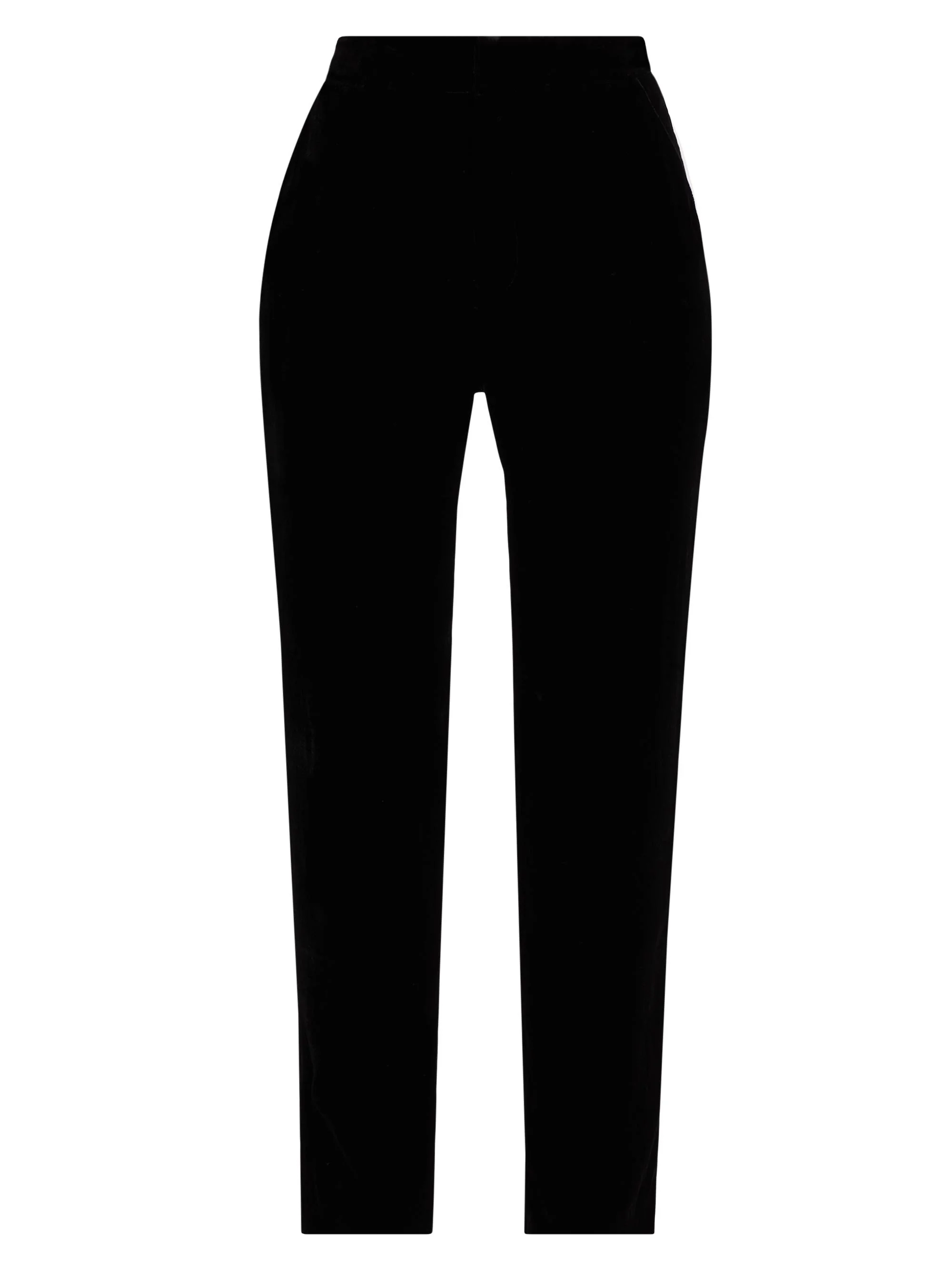 Women's Rebel Tapered Velvet Trousers - Black - 1