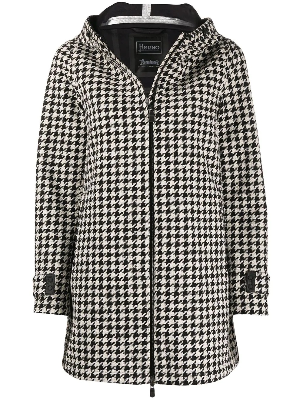 houndstooth hooded jacket - 1