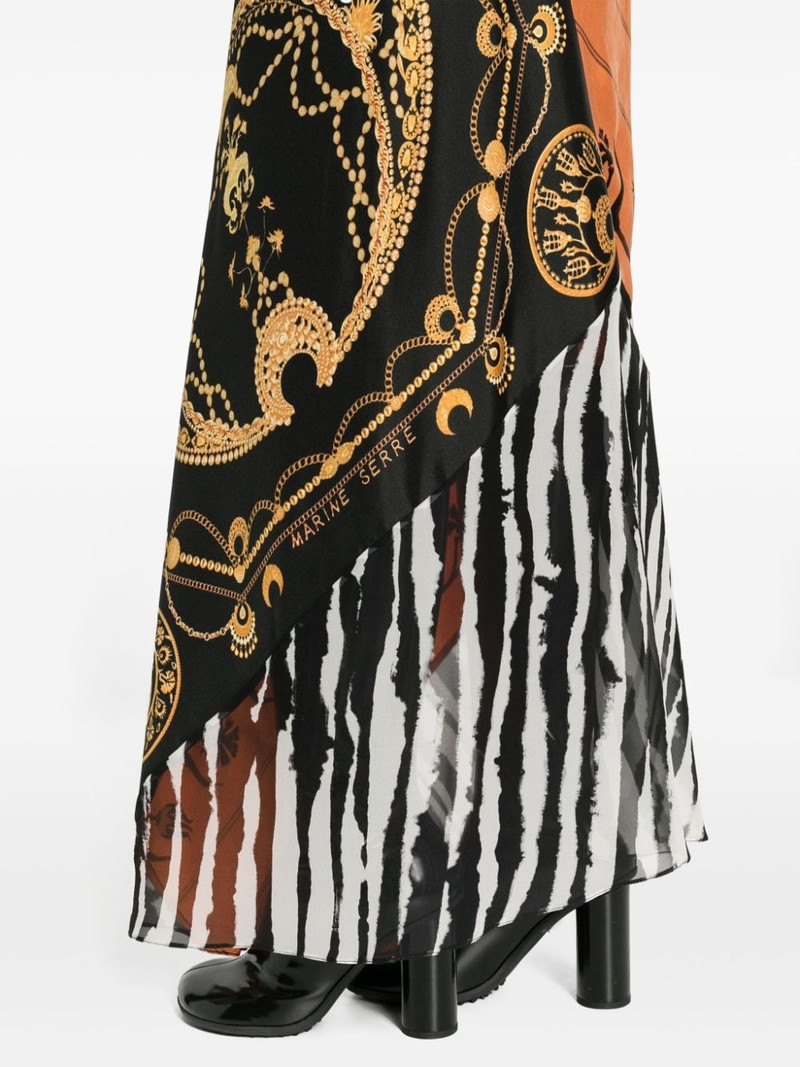 Regenerated Scarves mix-print midi skirt 5