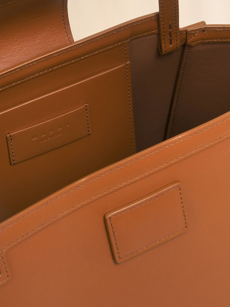 LIGHT BROWN LEATHER MINI RIVIERA BAG 3