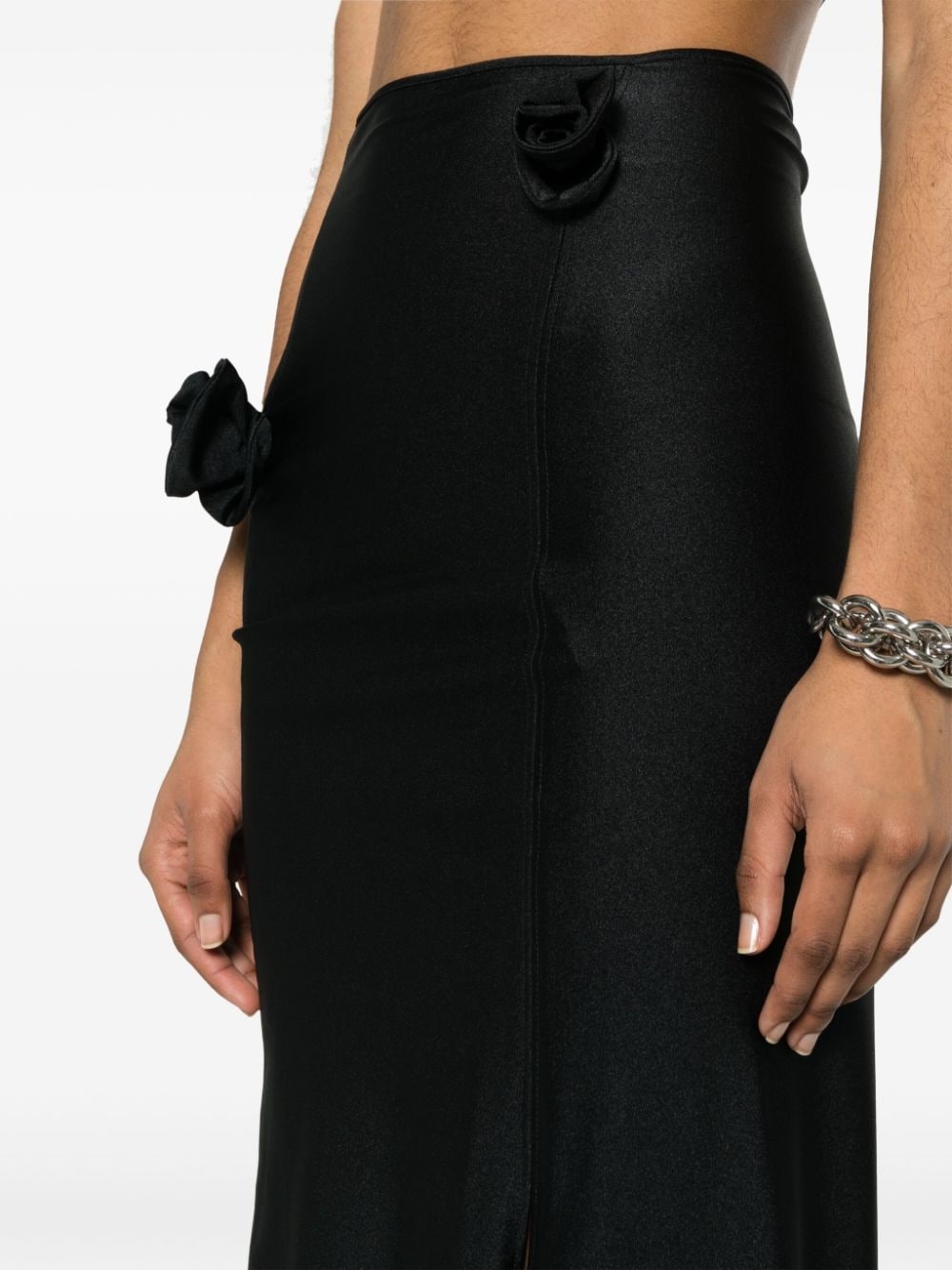 floral-appliquÃ© midi skirt - 5