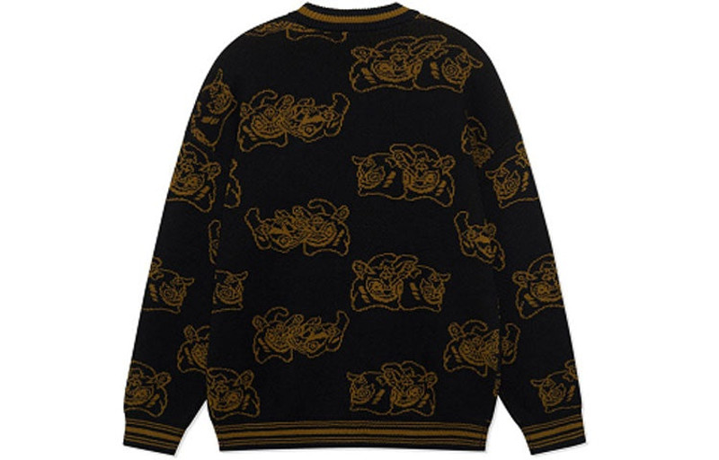 Li-Ning Li-Ning Rijindoujin Graphic Crew Neck Sweater 'Black Gold' AMBS025-2 outlook