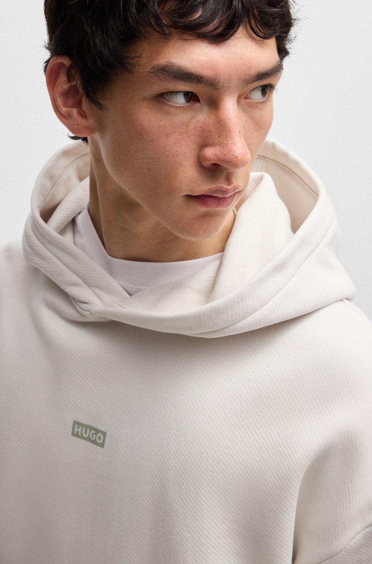 COTTON-TERRY LOOSE-FIT HOODIE WITH LOGO DETAILS - 3