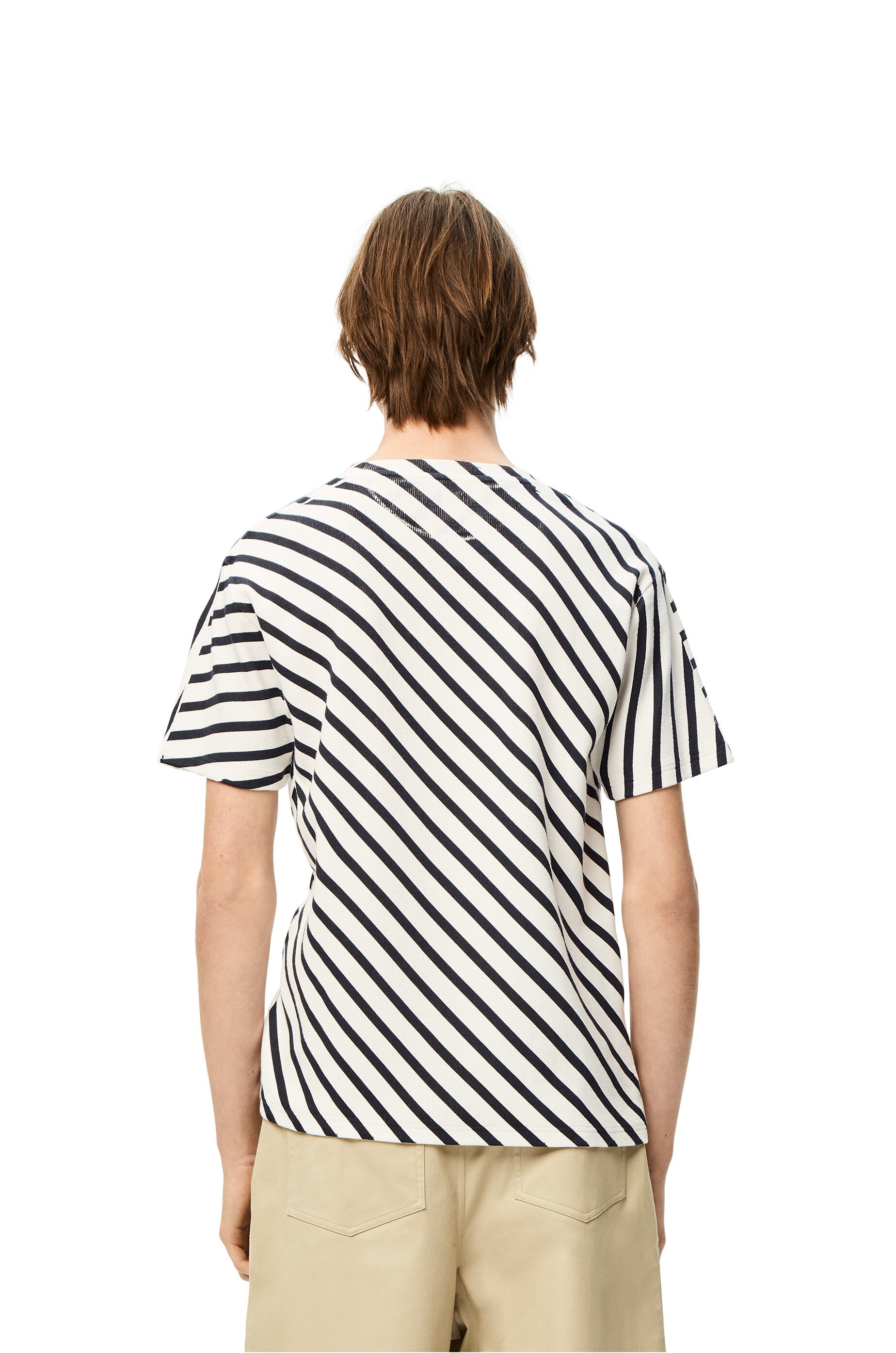 Diagonal stripe T-shirt in cotton - 4