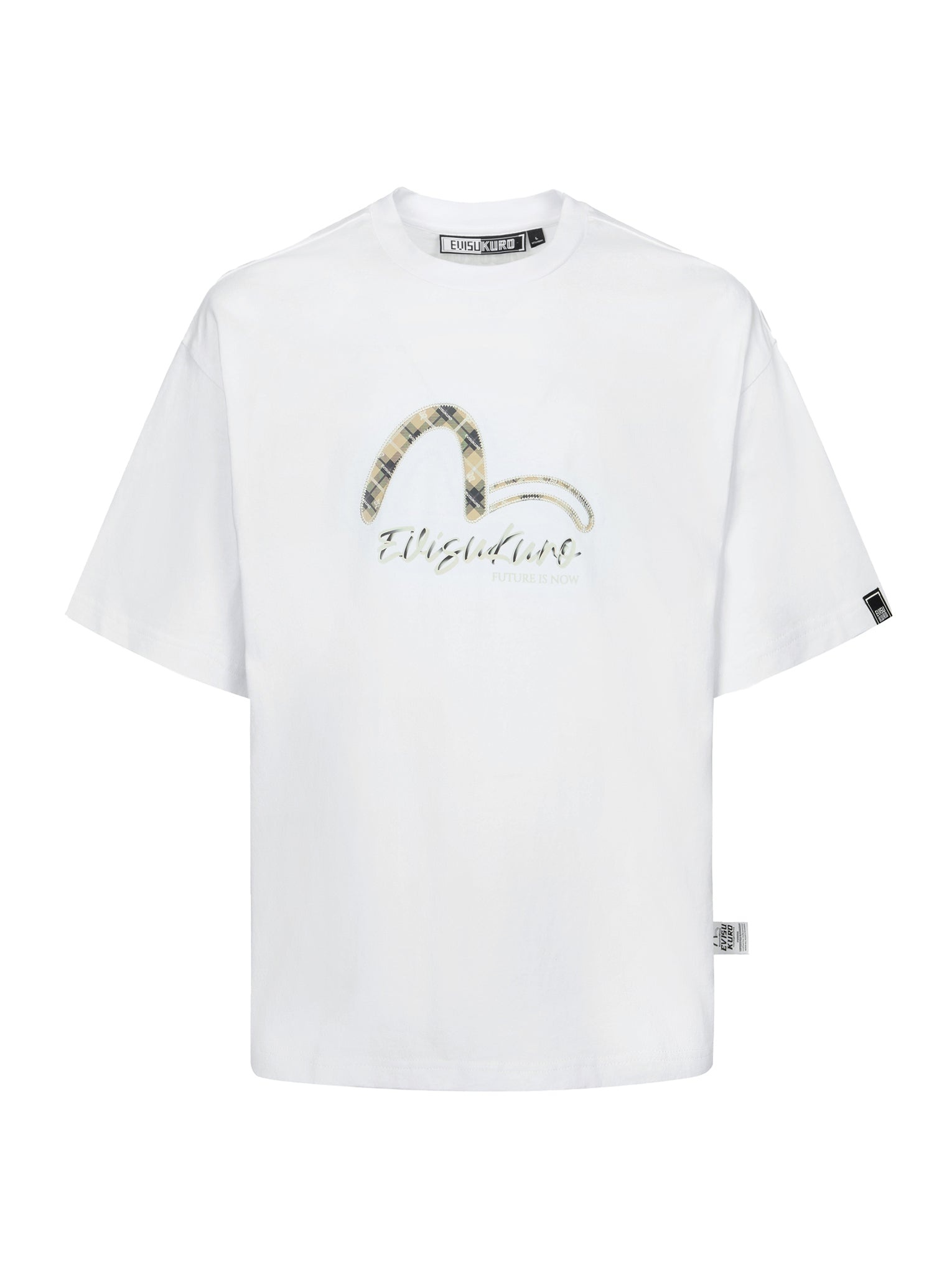 Paisley Check Insert Seagull Loose Fit T-shirt - 12