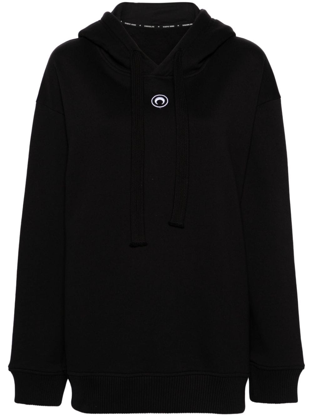 Moon-embroidered organic cotton hoodie - 1