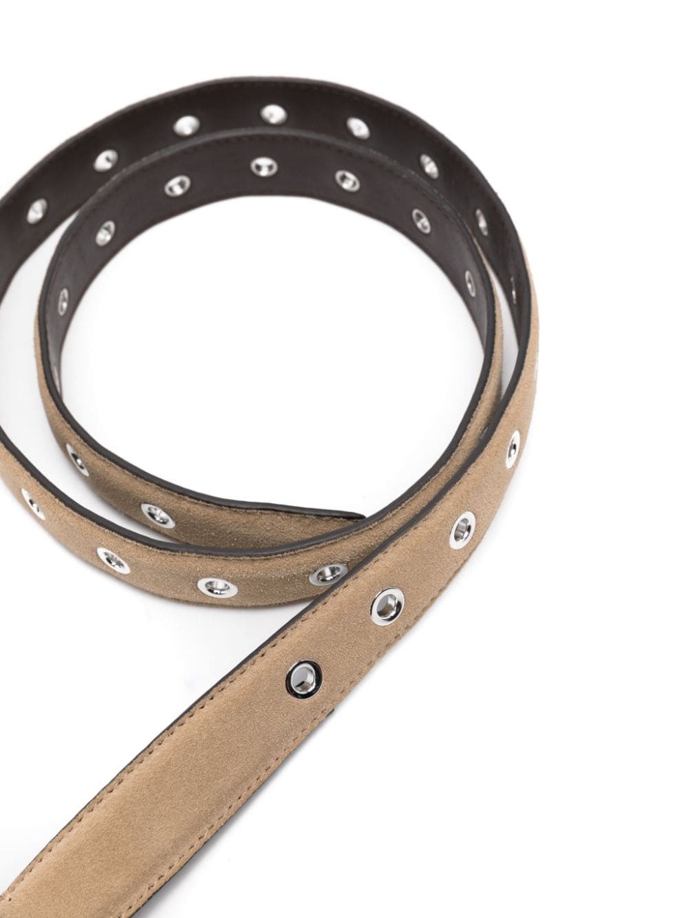 eyelet-embelishmet leather belt - 2