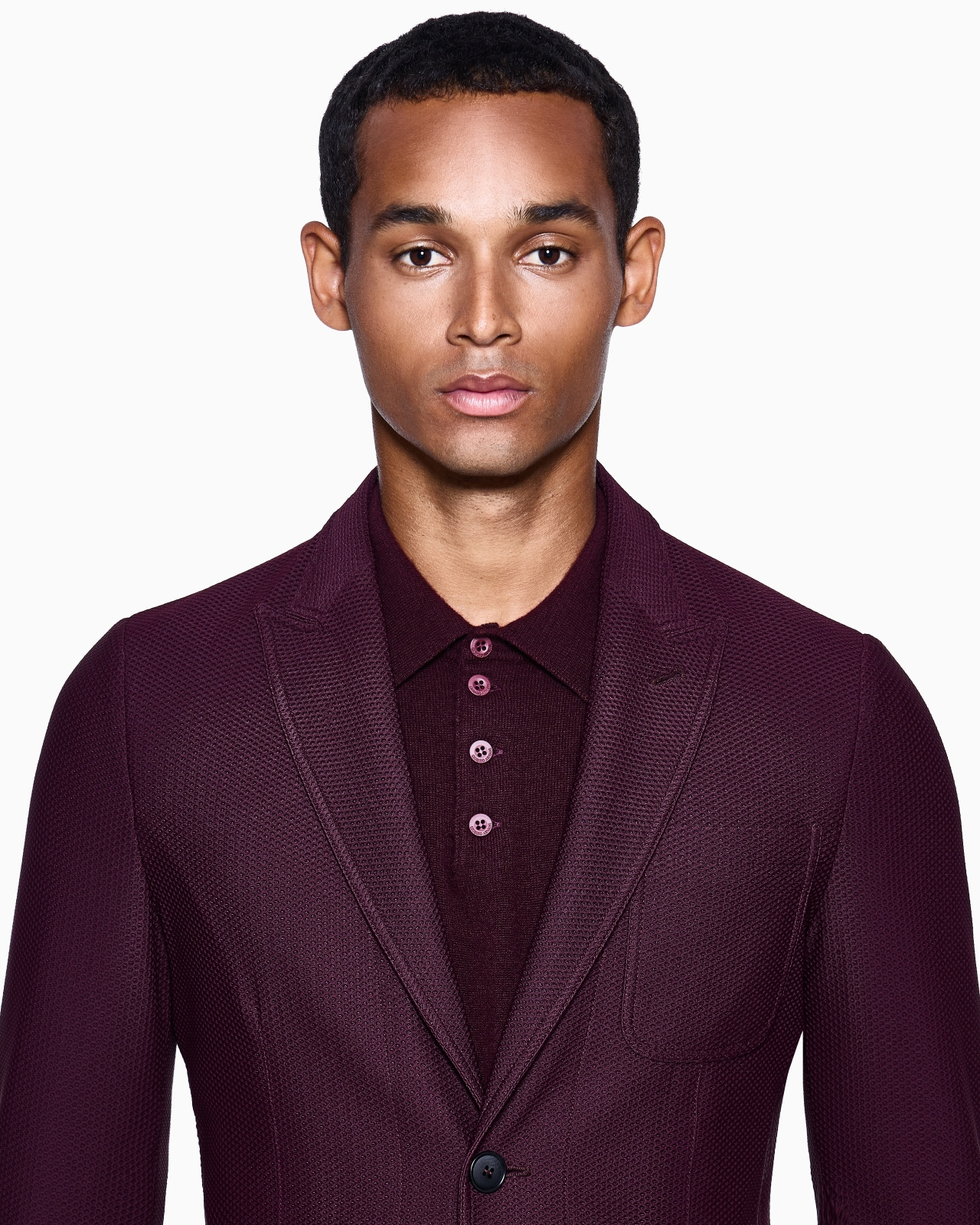 SINGLE-BREASTED JACKET IN TECHNICAL WAFFLE FABRIC - 5