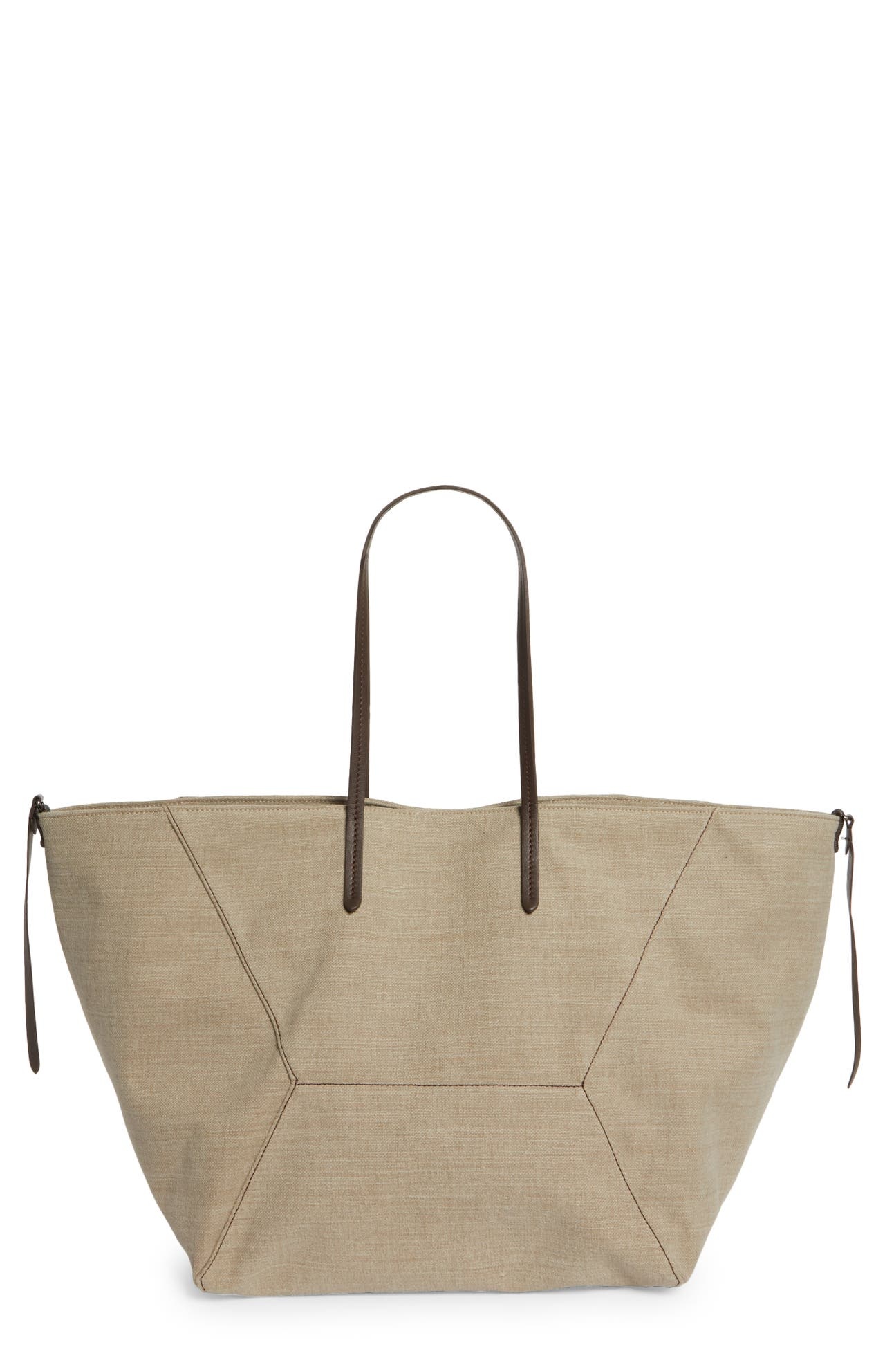 Brunello Cucinelli Monili Trim Canvas Tote in C216 Light Beige at Nordstrom - 1