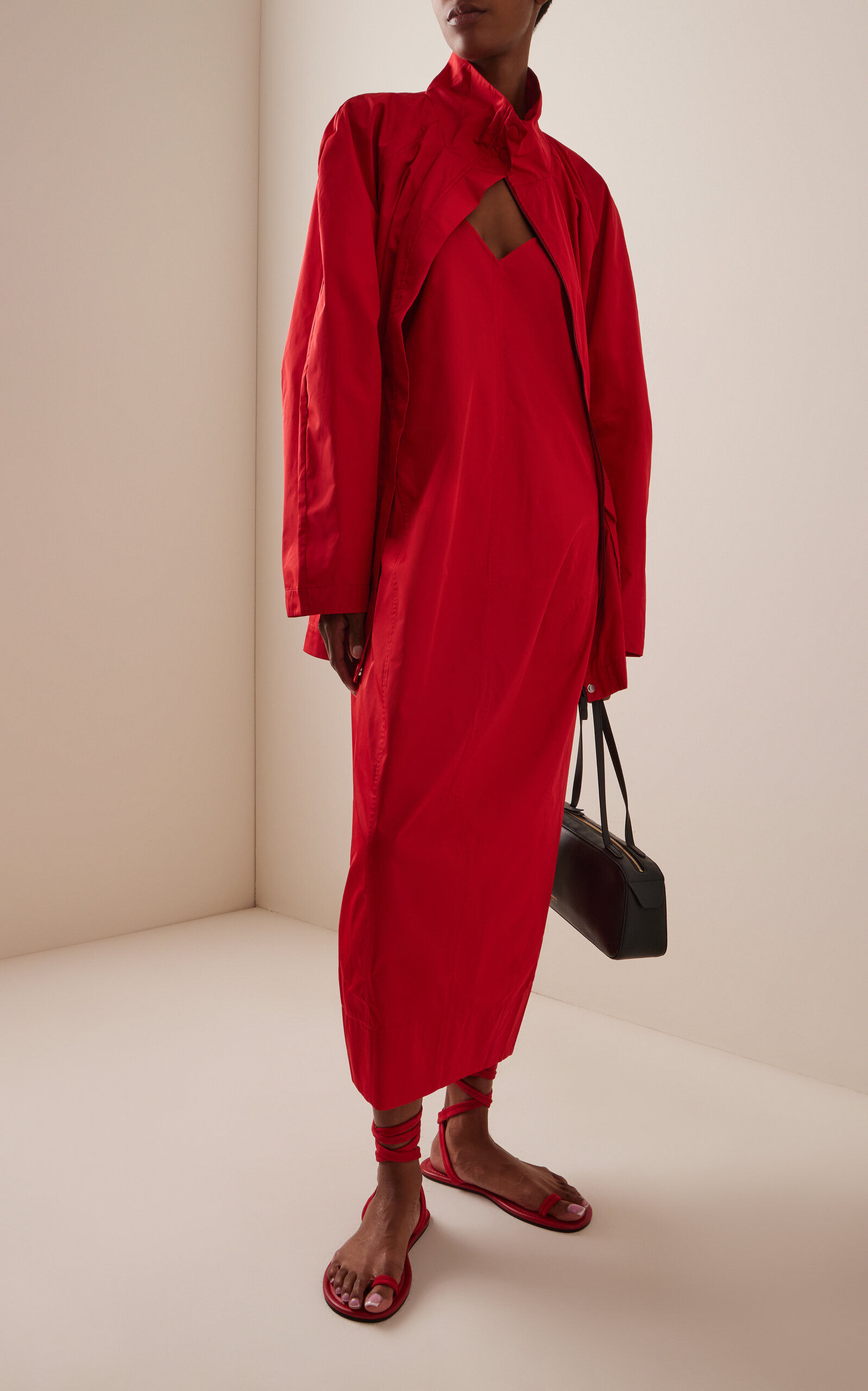 Paper Taffeta Midi Slip Dress red - 2