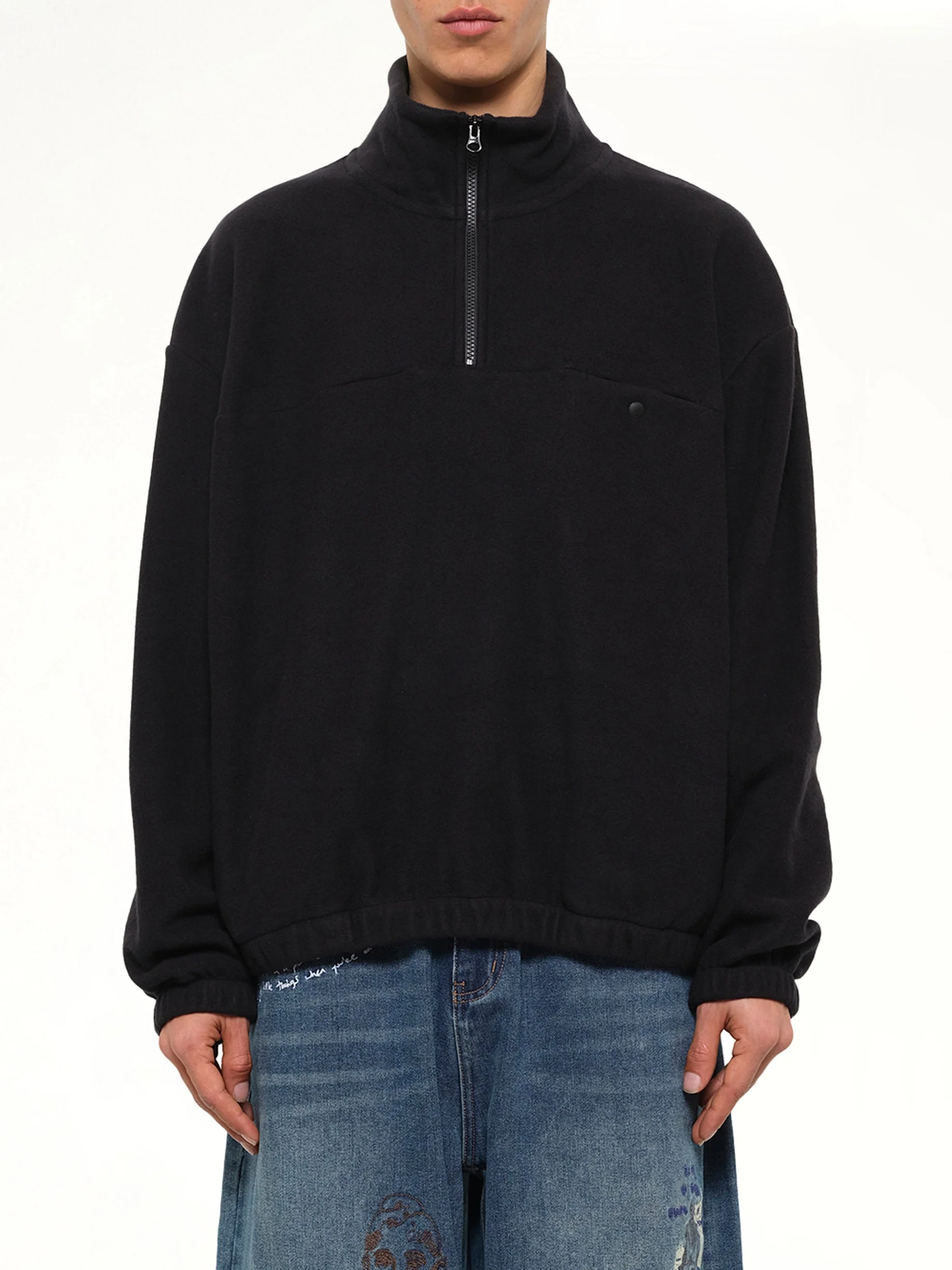 Quarter Zip in Black - 1
