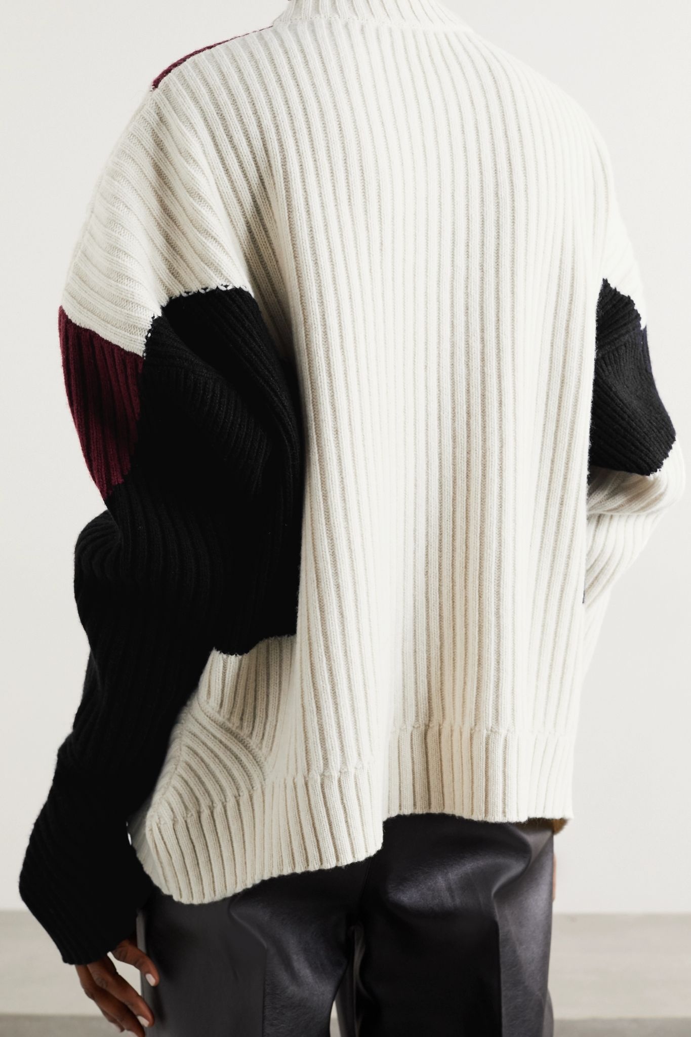 Mies color-block ribbed wool sweater - 4