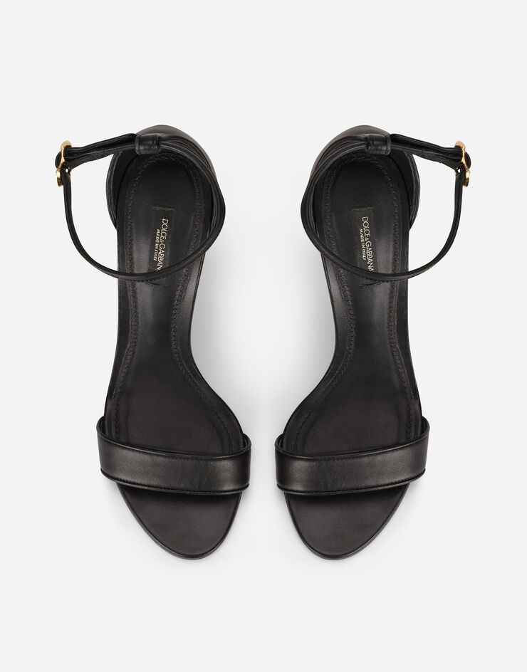 Nappa leather sandals with baroque DG heel - 4