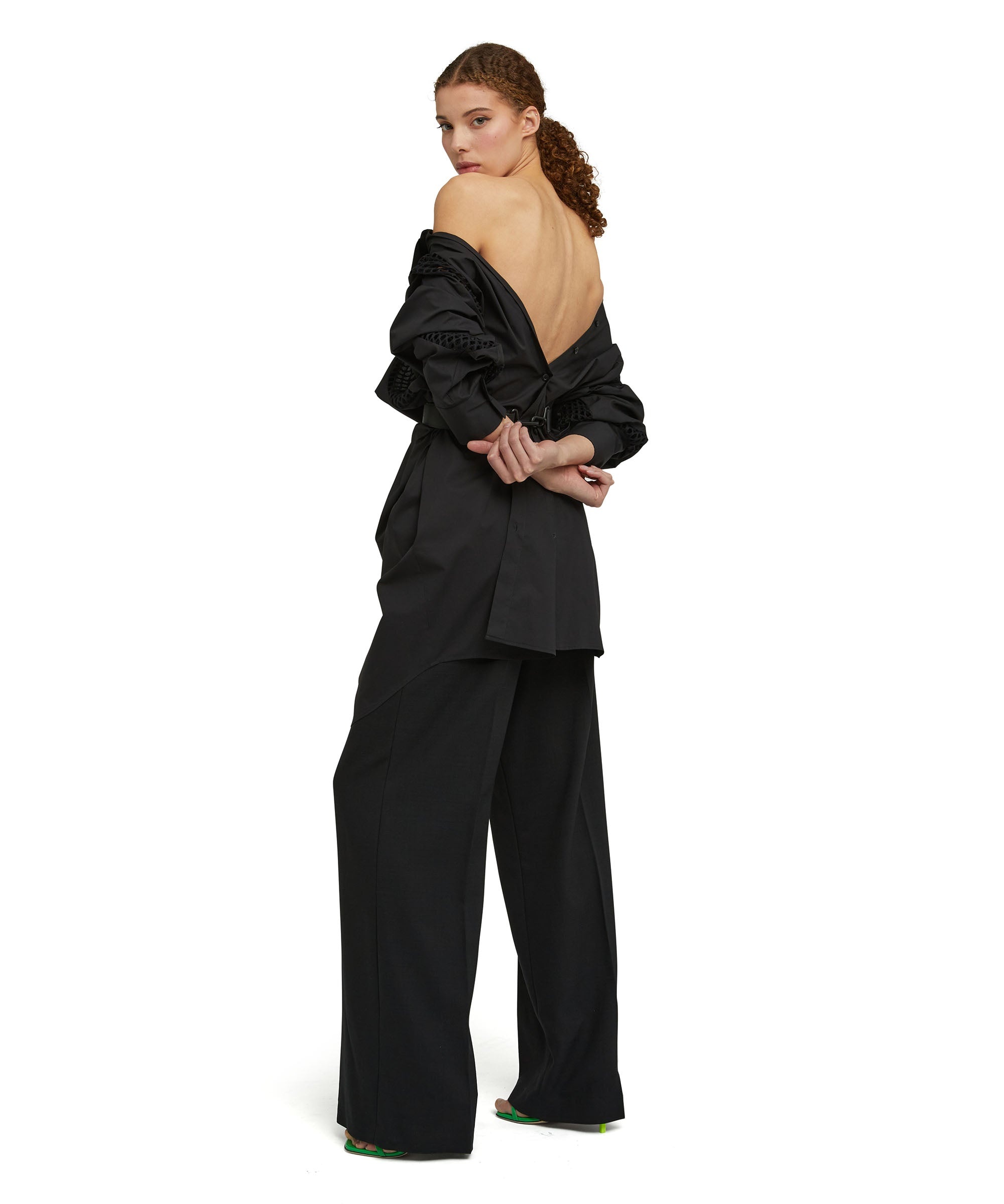 Coarse viscose tailored pants with straight legs - 5