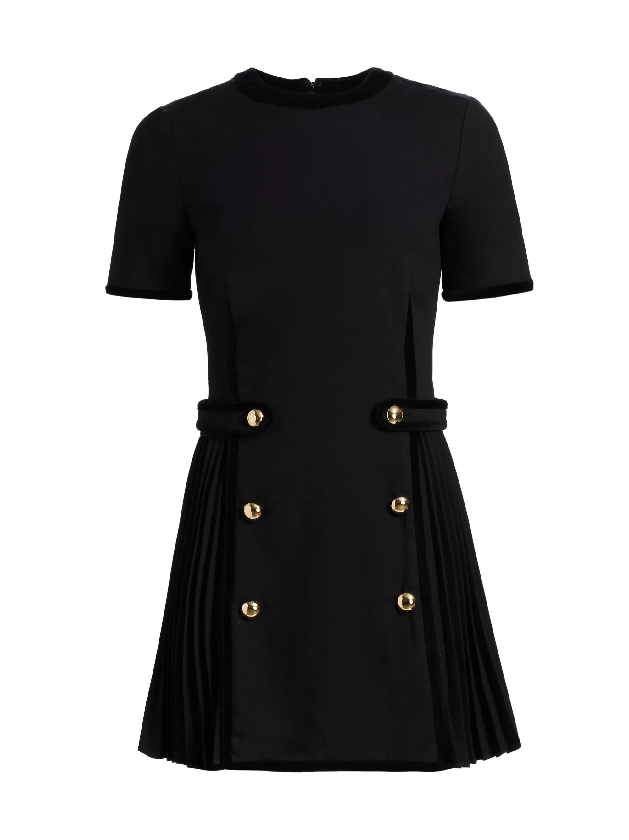 Women's Doria Pleated Minidress - Black - 1