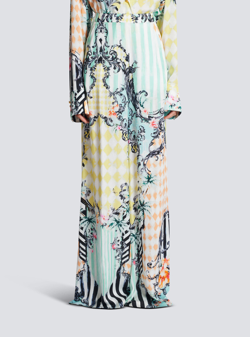 Palazzo trousers with Baroque print 5
