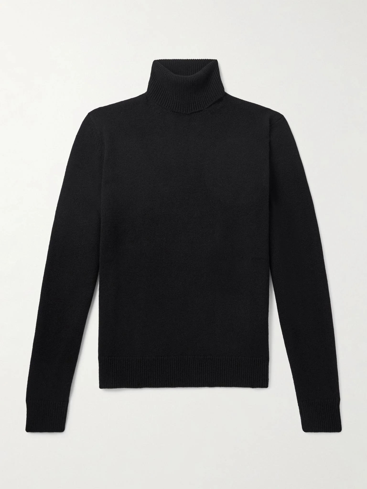 늑골이 있는 캐시미어 Rollneck 스웨터 - 1