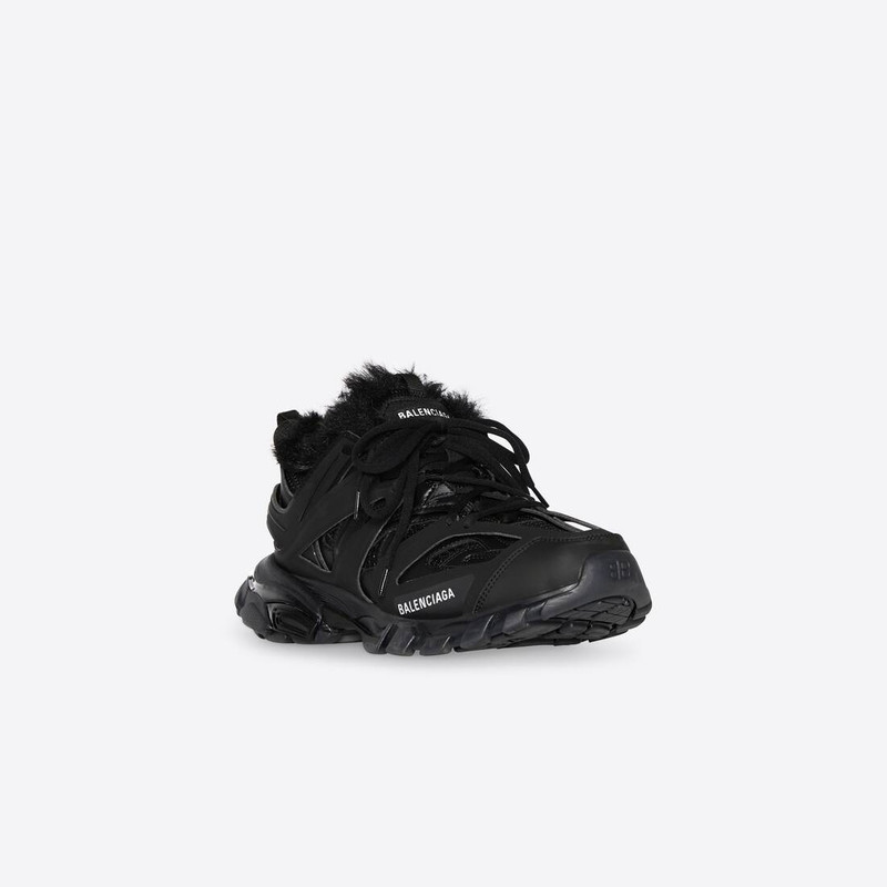 BALENCIAGA Men's Track Sneaker Fake Fur in Black outlook