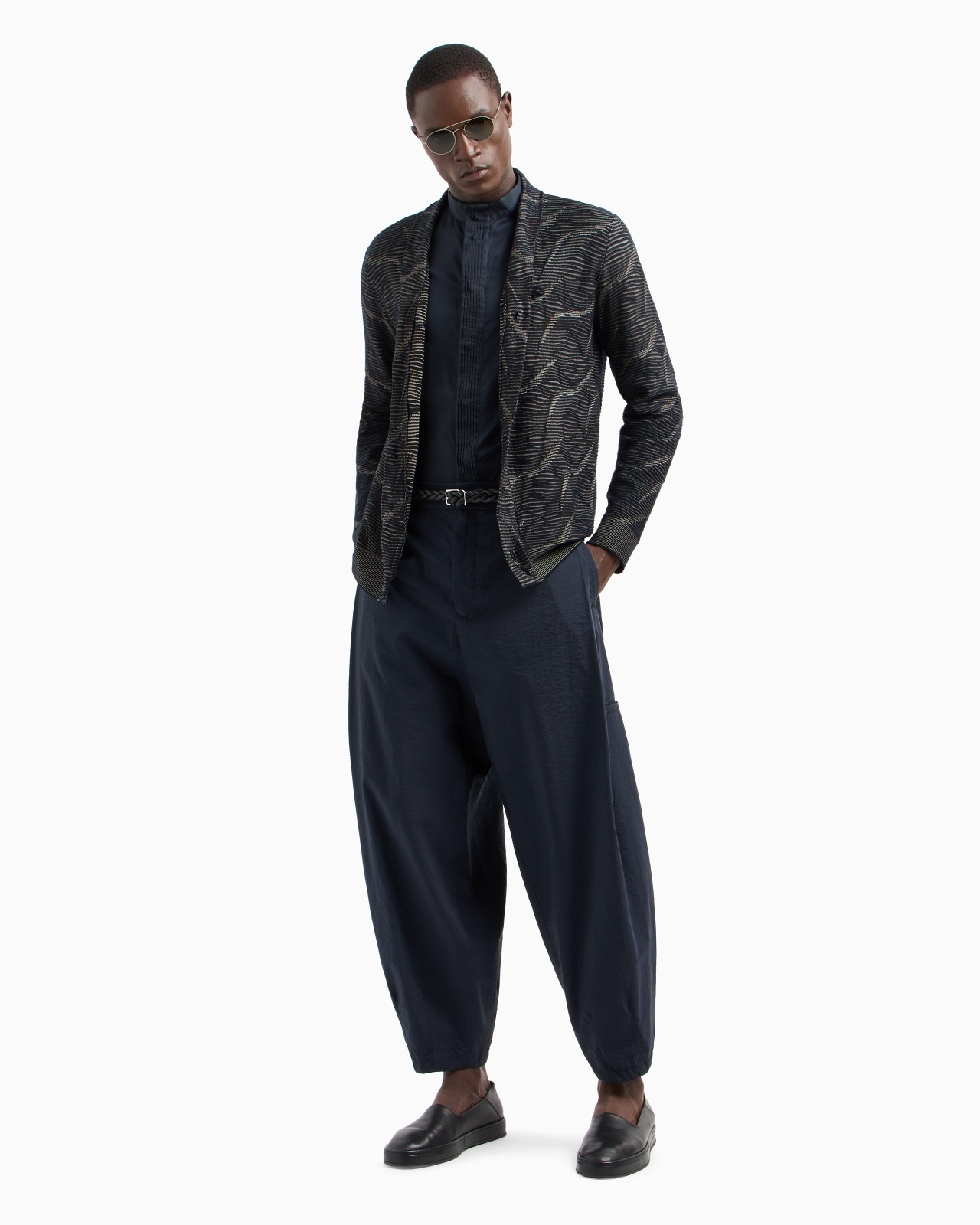 JACQUARD COTTON, VISCOSE AND CASHMERE CARDIGAN - 2
