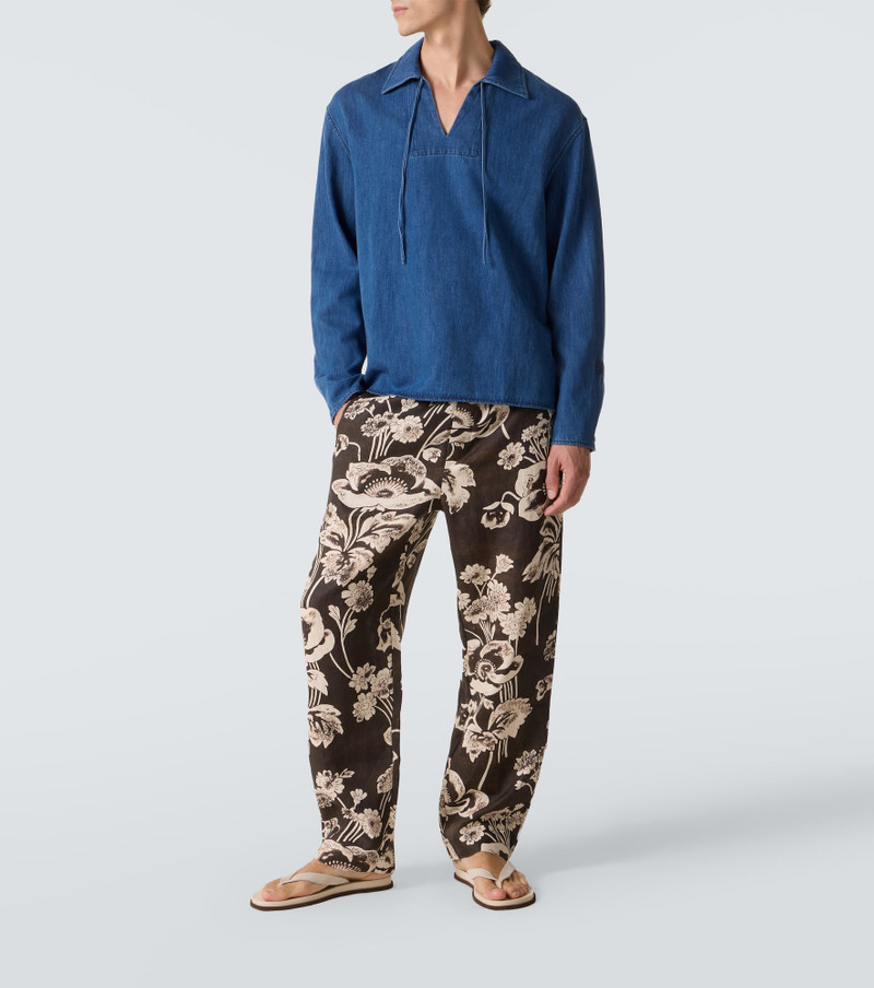 COMMAS Tie-neck denim shirt outlook