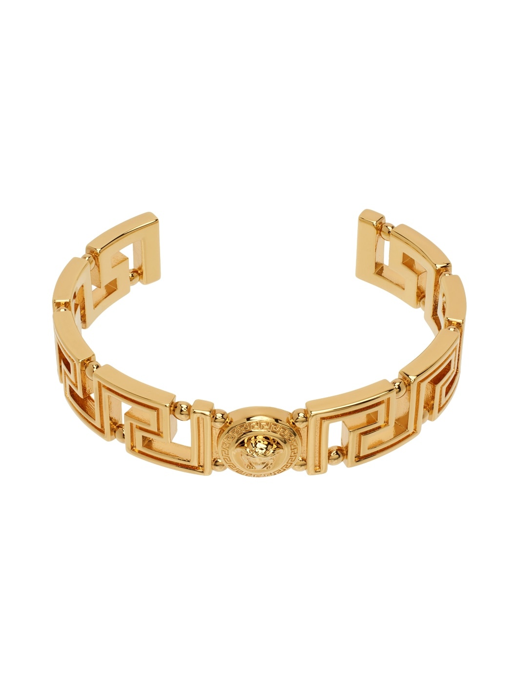 Gold Medusa Greca Cuff Bracelet - 1