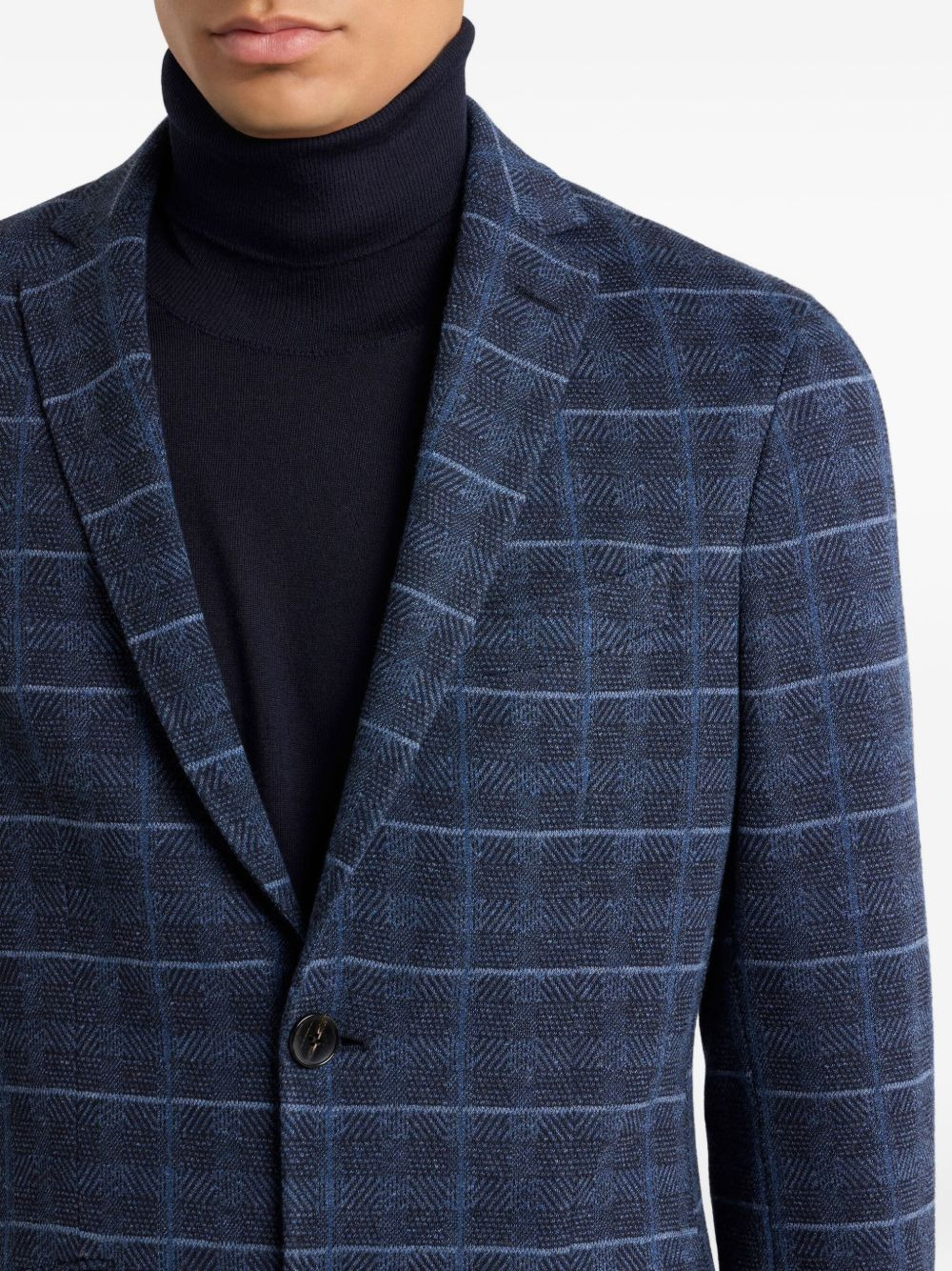 check-motif quilted jacket - 4