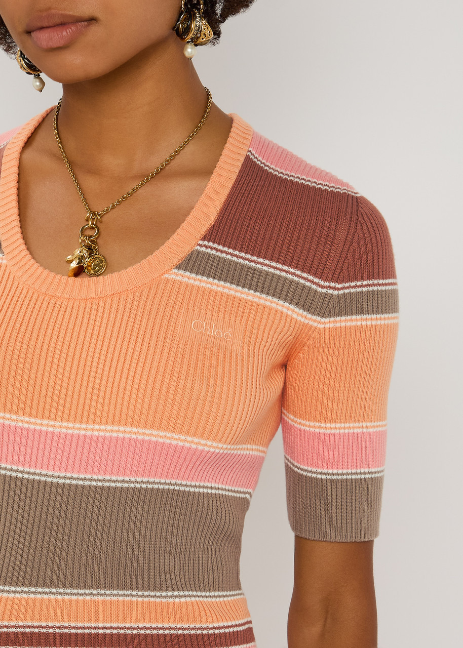 Chloe Striped Ribbed Cotton top - 5