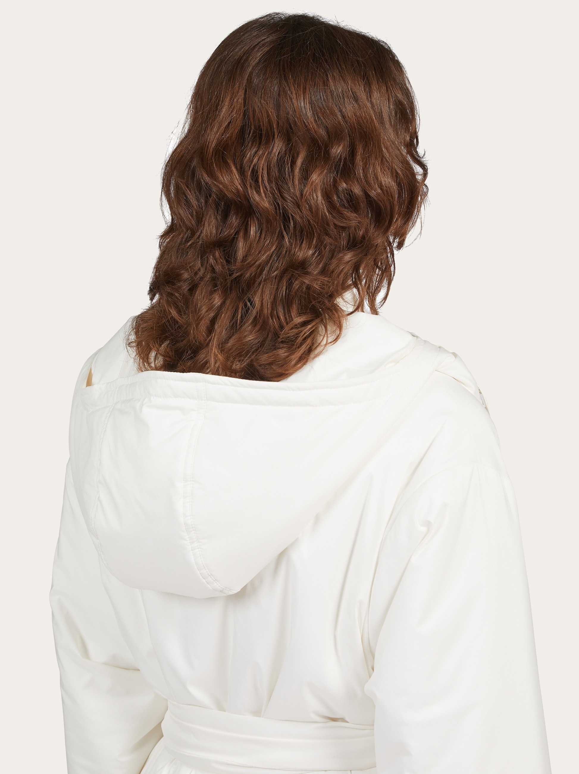 Padded wrap coat with fabric belt - 4
