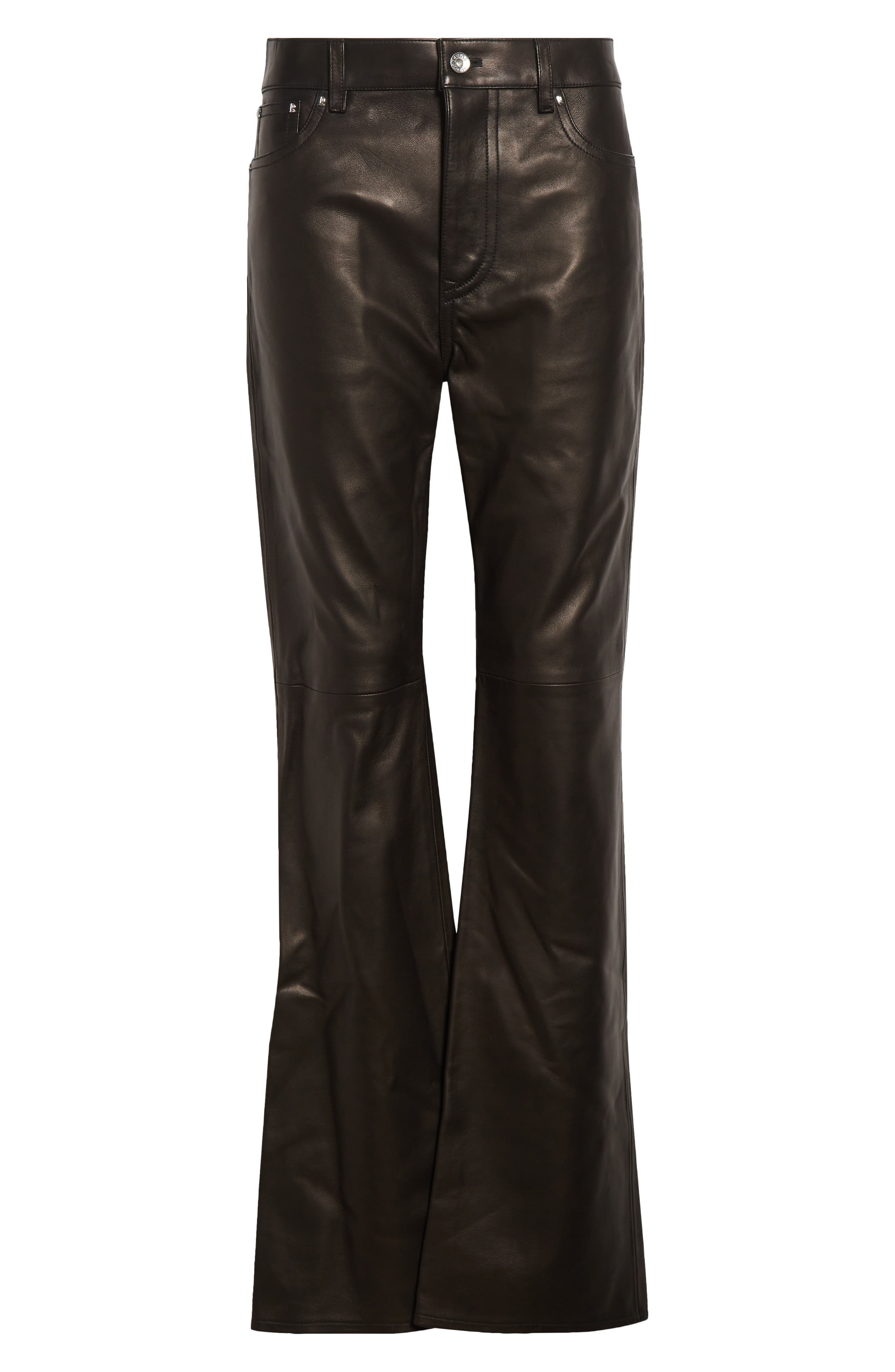 Rabanne Flare Lambskin Leather Pants in Black at Nordstrom - 6