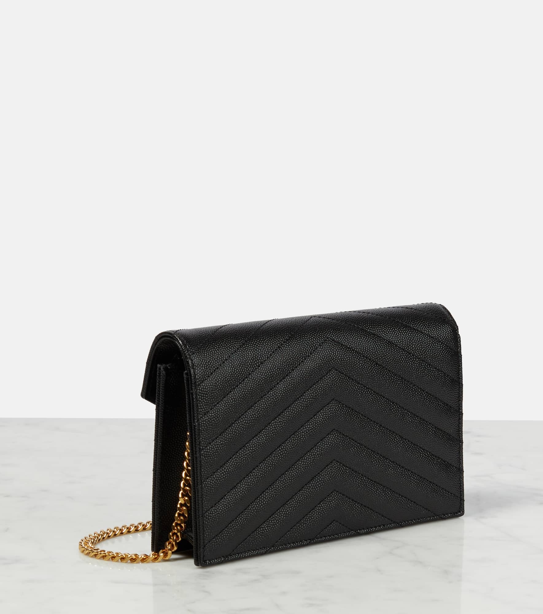 Cassandre matelassé envelope leather wallet on chain - 4