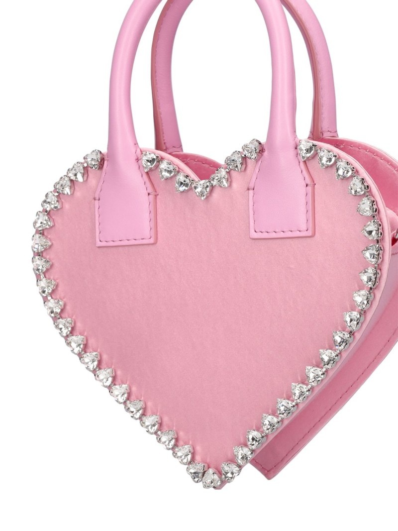 Small Audrey heart satin top handle bag - 5